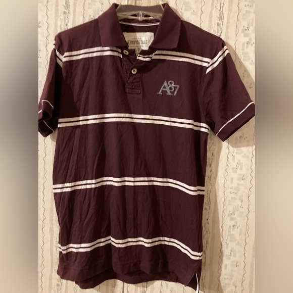 Men’s Size Small Aeropostale Maroon Polo - Picture 1 of 14